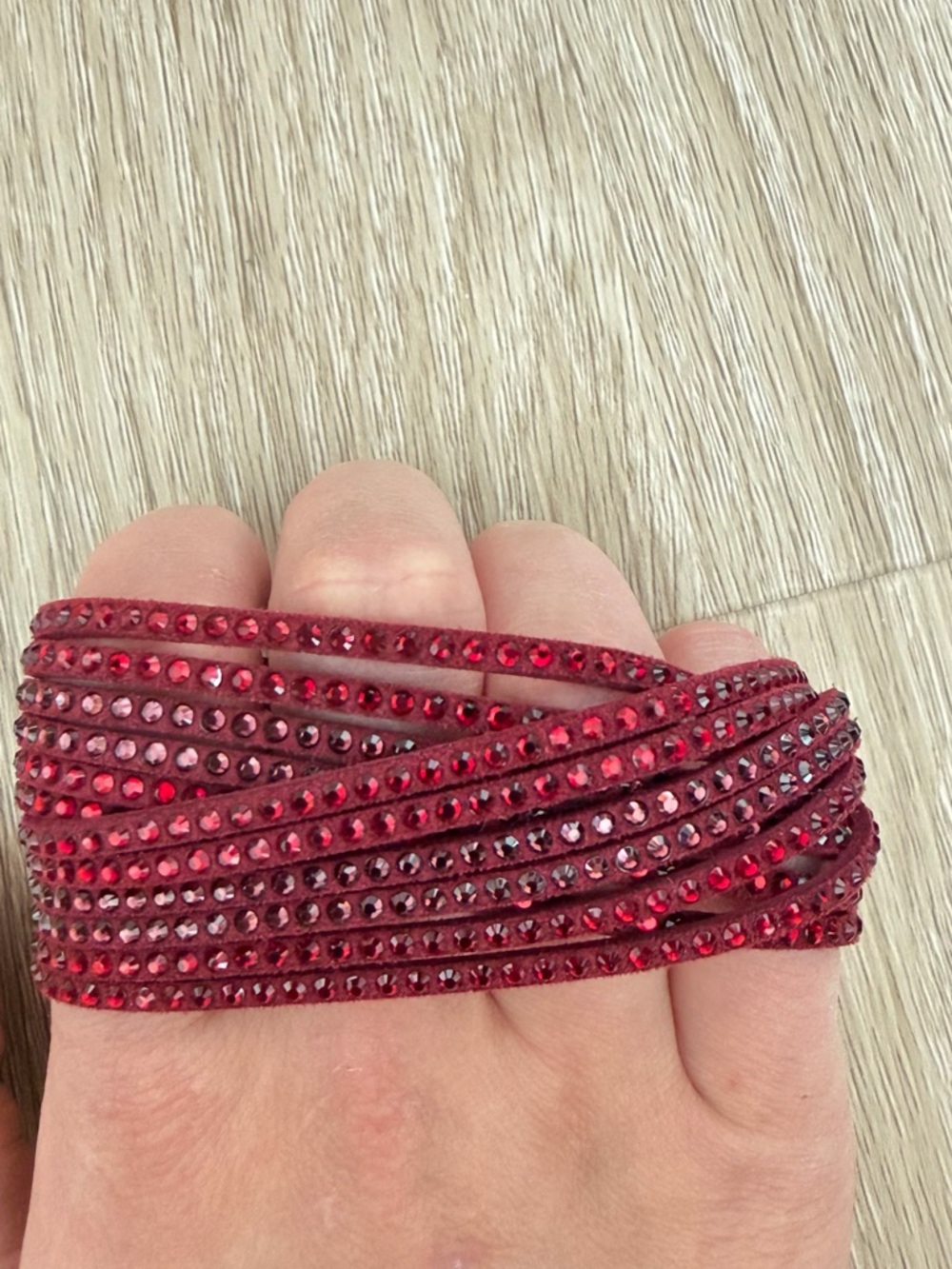 Swarovski Red Crystal Multi-Strand Wrap Bracelet